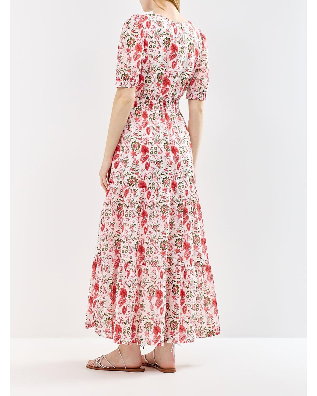 Aspiga White Billie Floral Midi Dress Multi