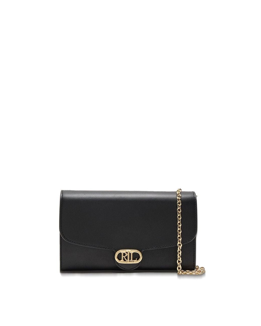 Ralph Lauren Black Adair Large Wallet On A Chain Bag