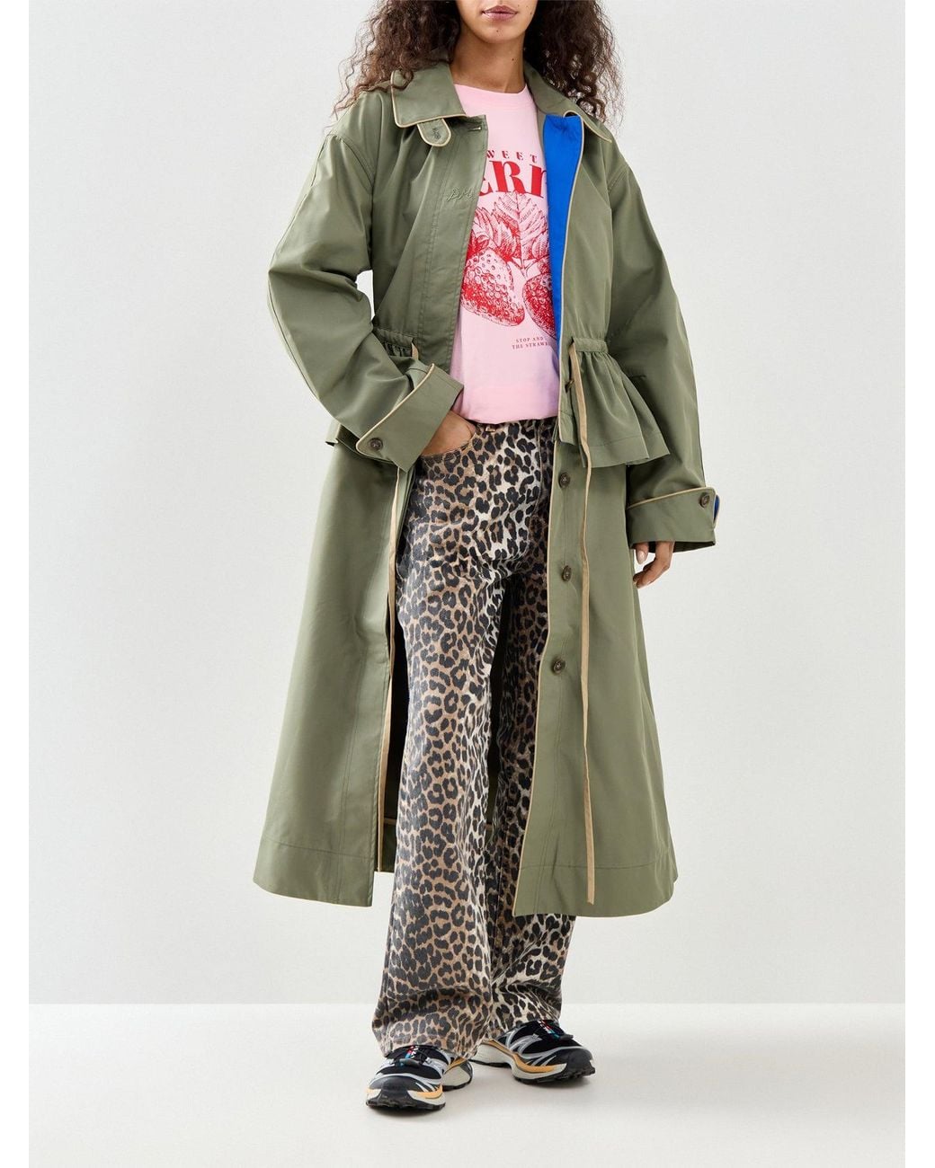 Damson Madder Green Myrtle Trench Coat