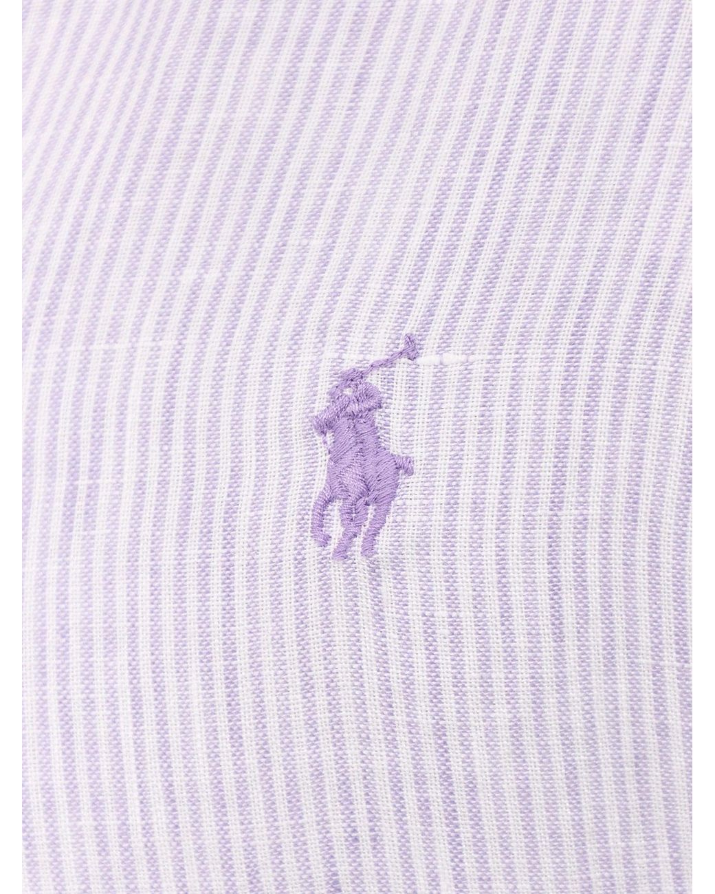Polo Ralph Lauren White Custom Fit Pin Stripe Shirt for men