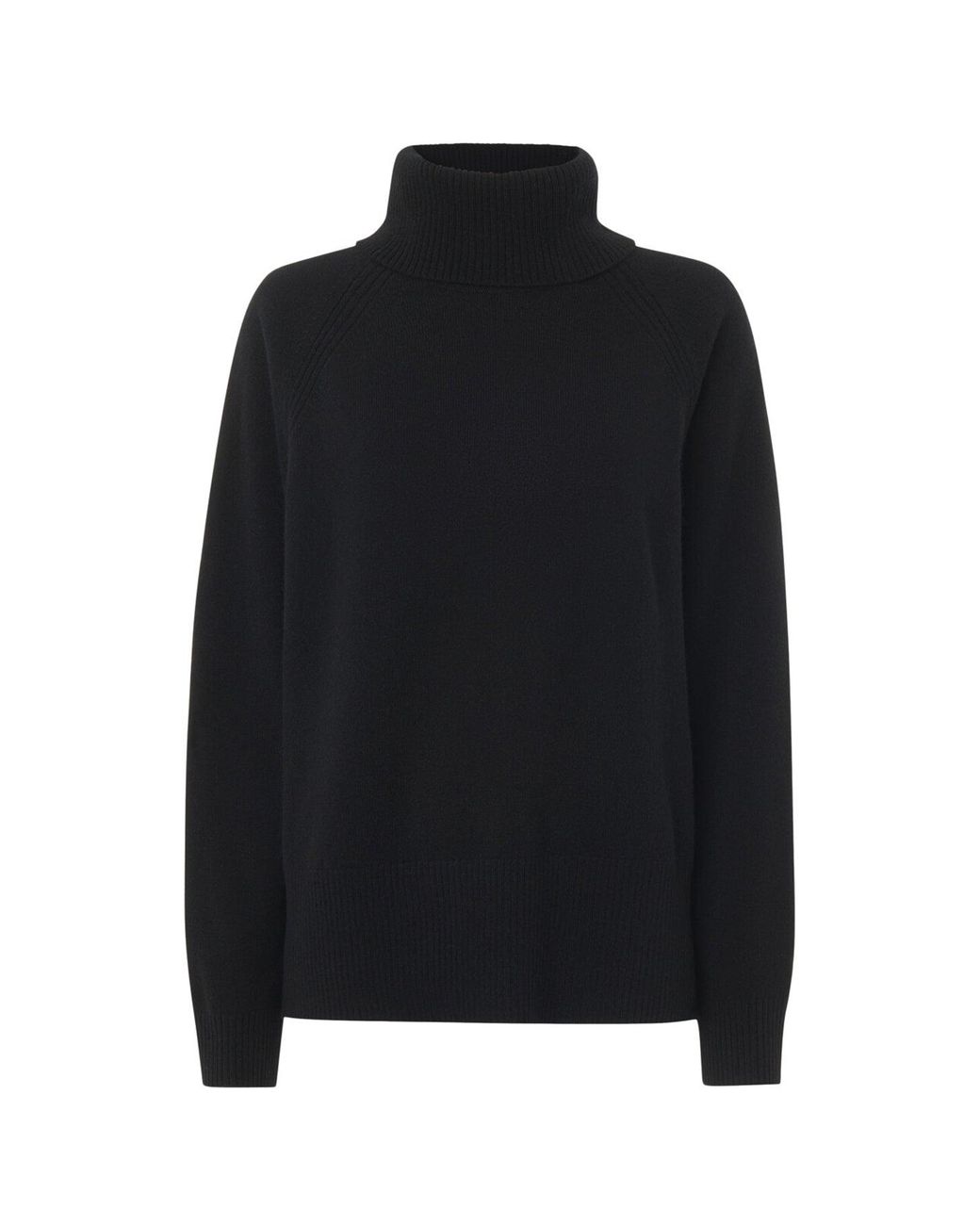 Whistles Black Women's Cashmere Roll Neck