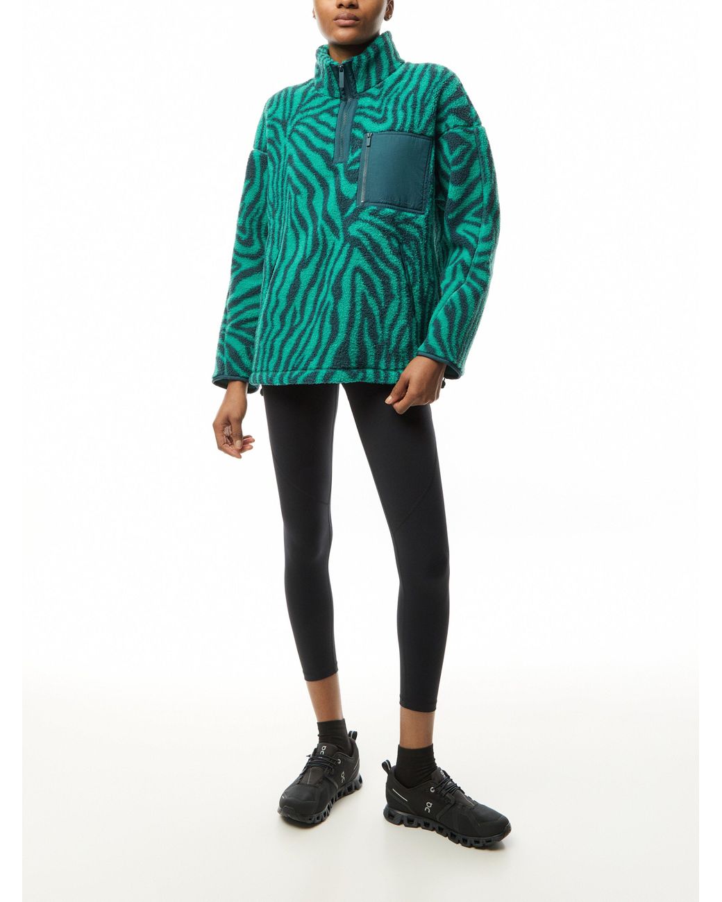 Sweat à capuche zippé intégral en Polar Teddy pour Femme Vert menthe