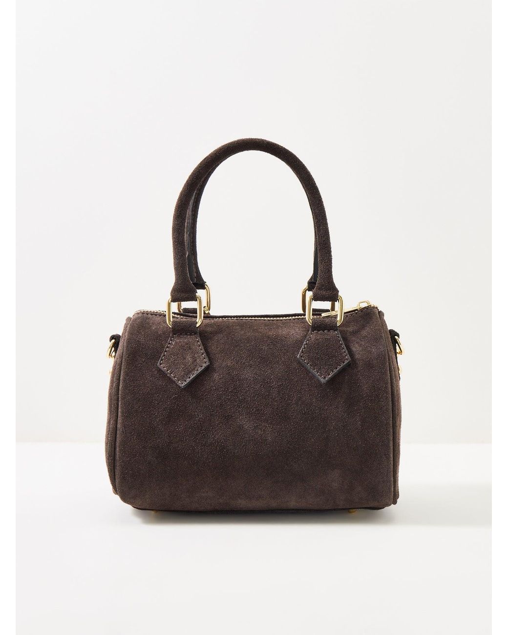 Marlon White Novo Small Suede Tote Bag