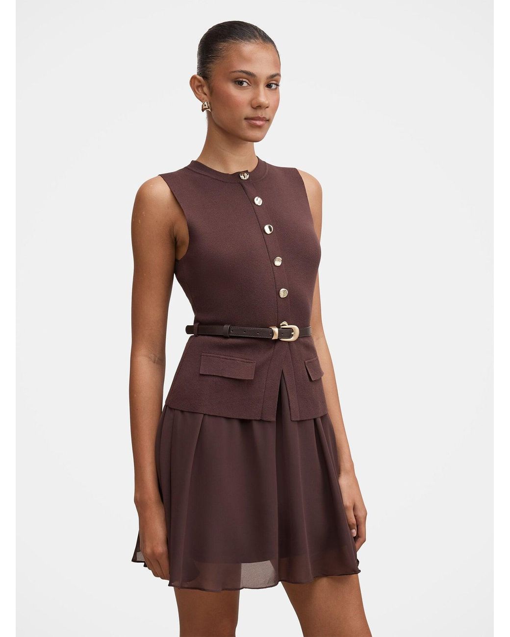 Forever New Brown Belle Mini Dress