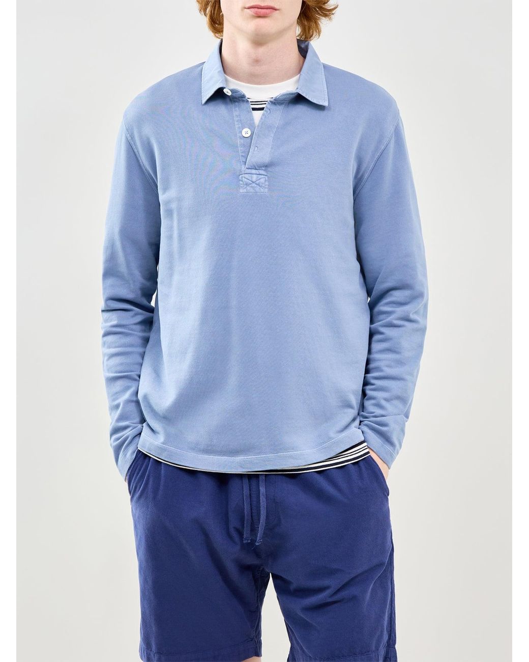 Hartford Blue Long Sleeve Rugby Shirt for men