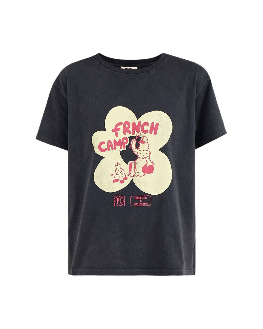 FRNCH Black Organic Camping T Shirt