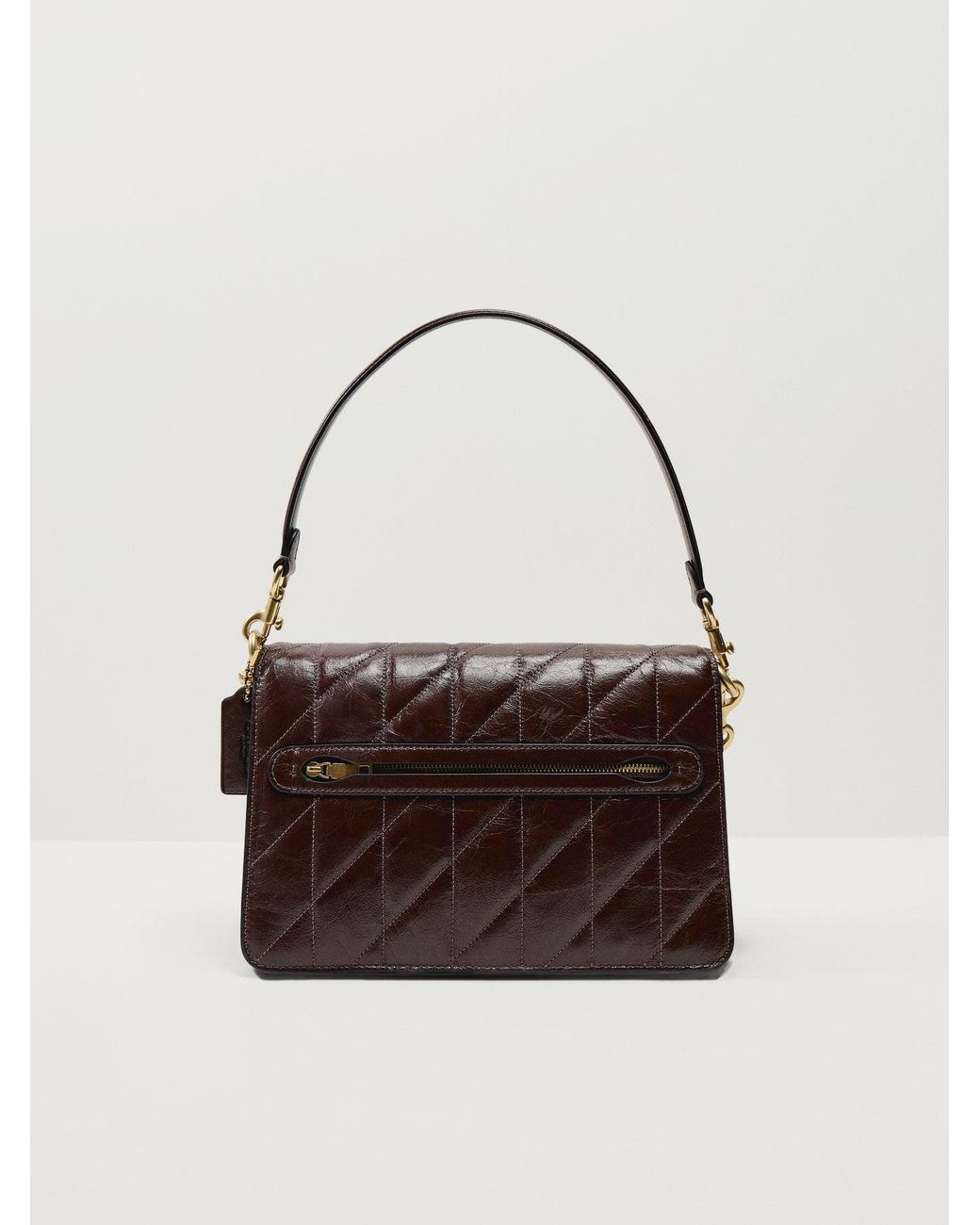 COACH Black Quilted Glazed Chain Tabby Shoulder Bag Maple