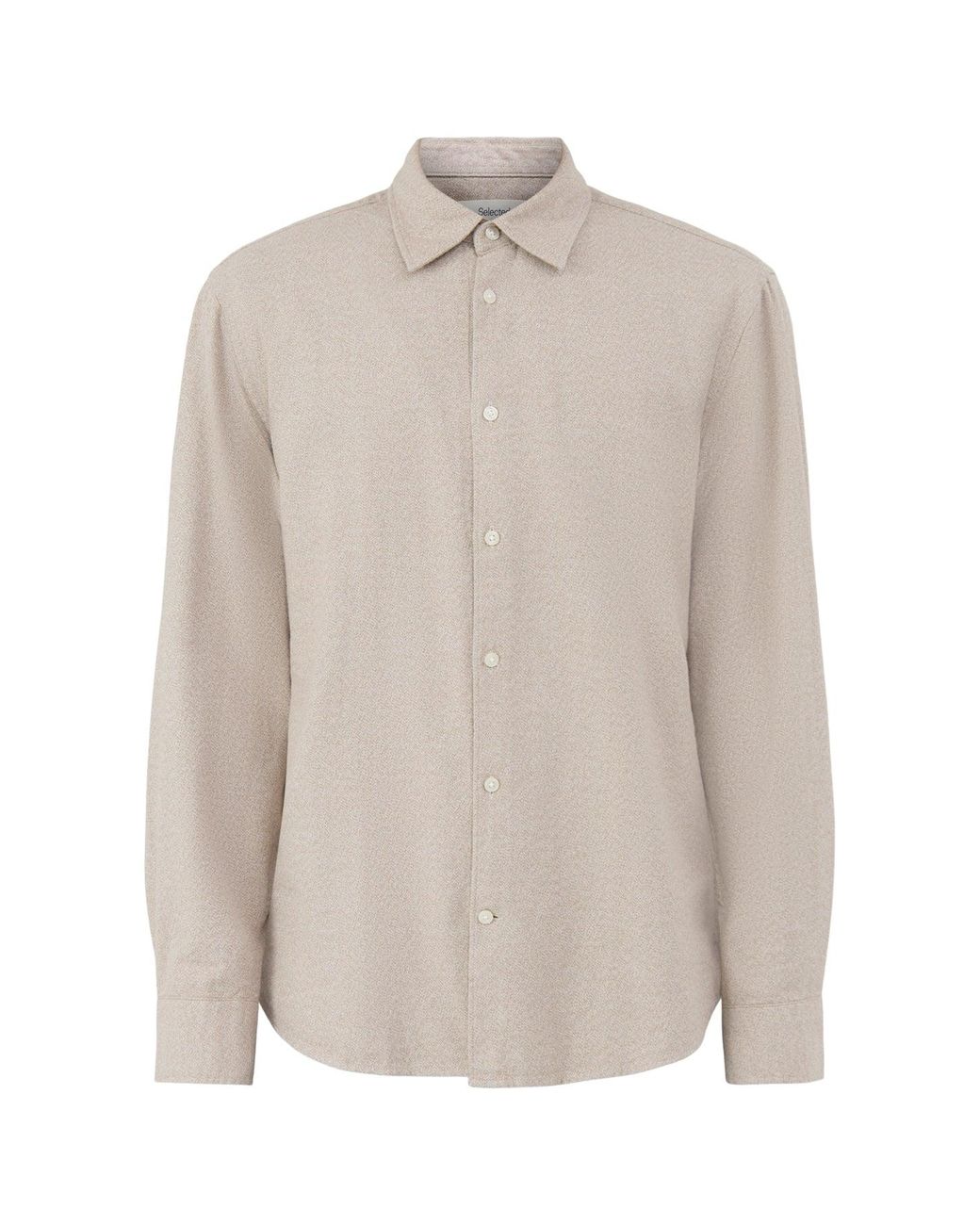 SELECTED White Organic Noah Brushed Twisted Shirt for men