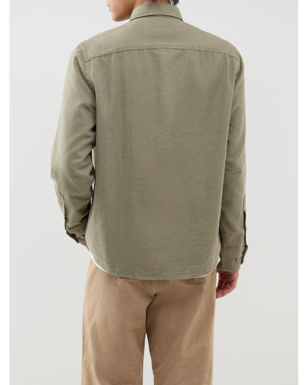 SELECTED Green Organic Noah Brushed Twisted Shirt for men