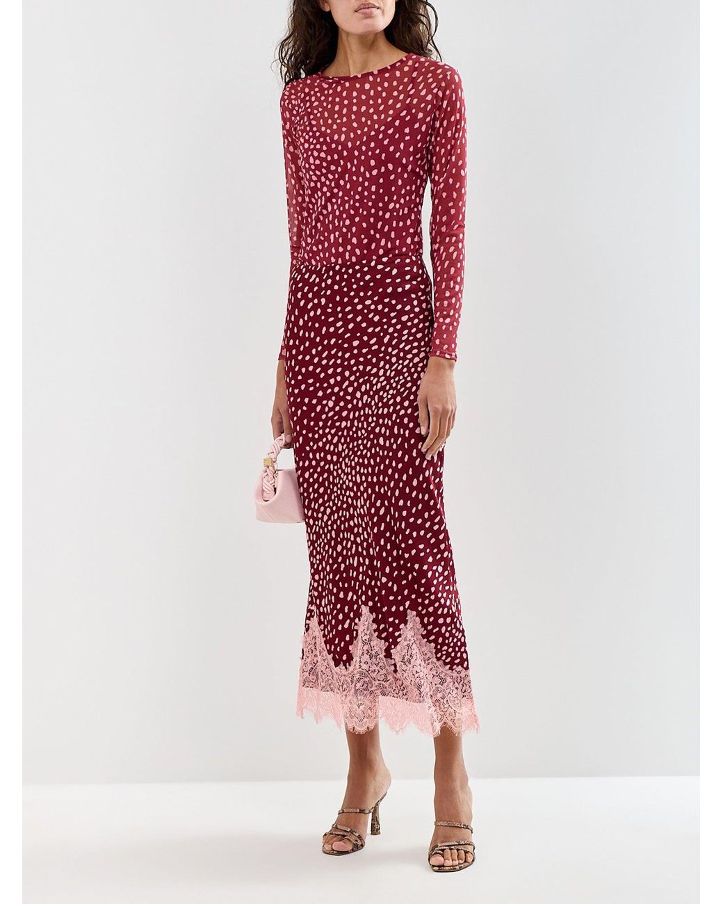 Never Fully Dressed Red Deer Mesh Long Sleeve Top