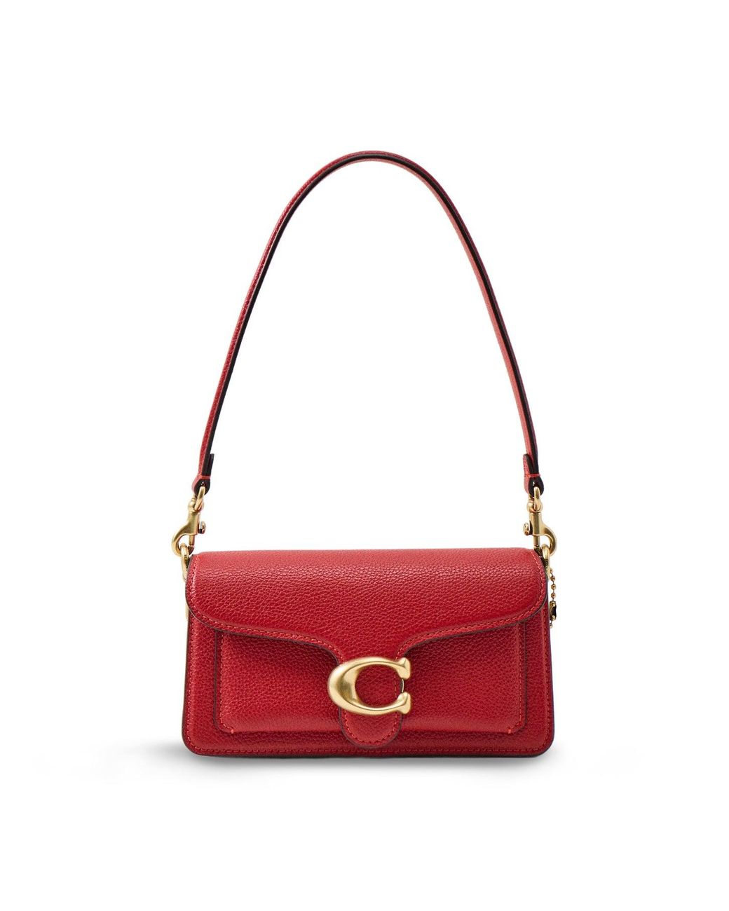 COACH Red Polished Pebble Tabby Shoulder Bag B4 Poppy