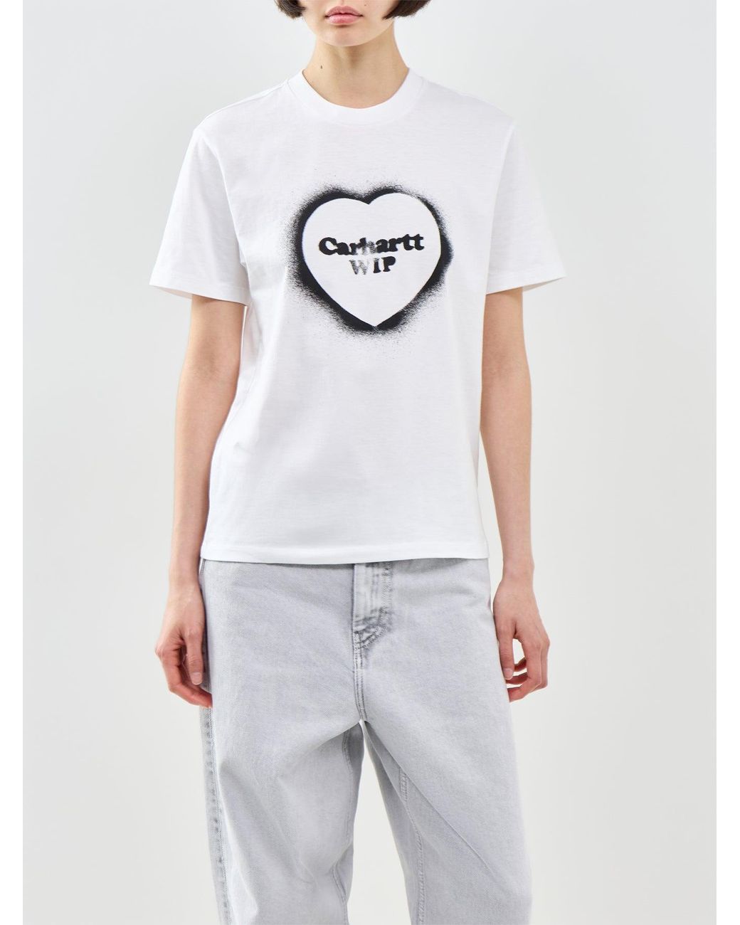 Carhartt White Spray Heart Graphic T-Shirt for men