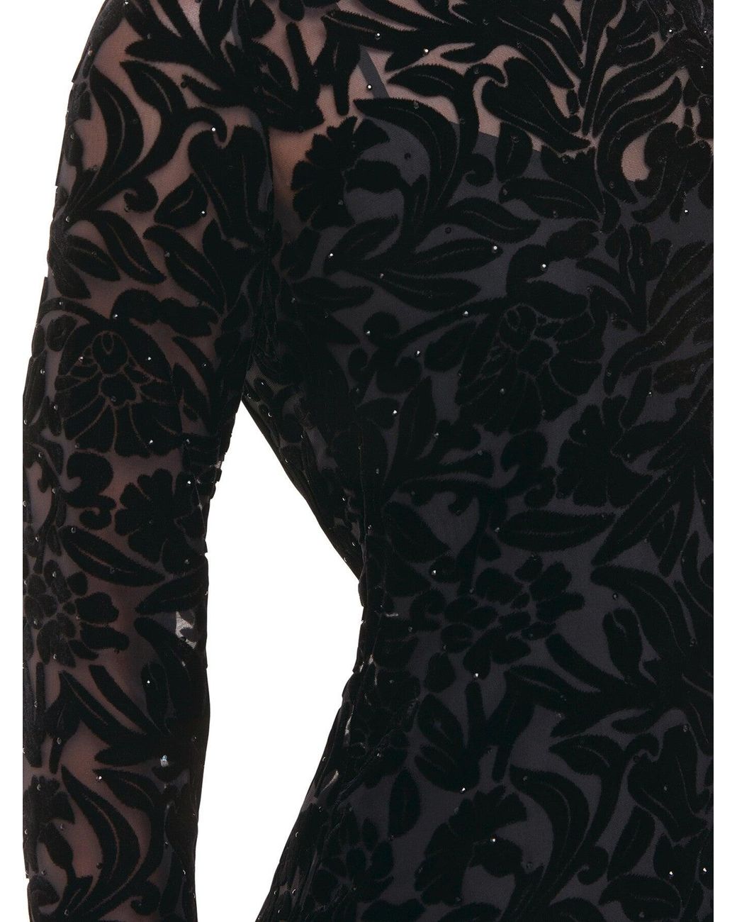 Whistles Black Women's Hot Fix Floral Velvet Dress