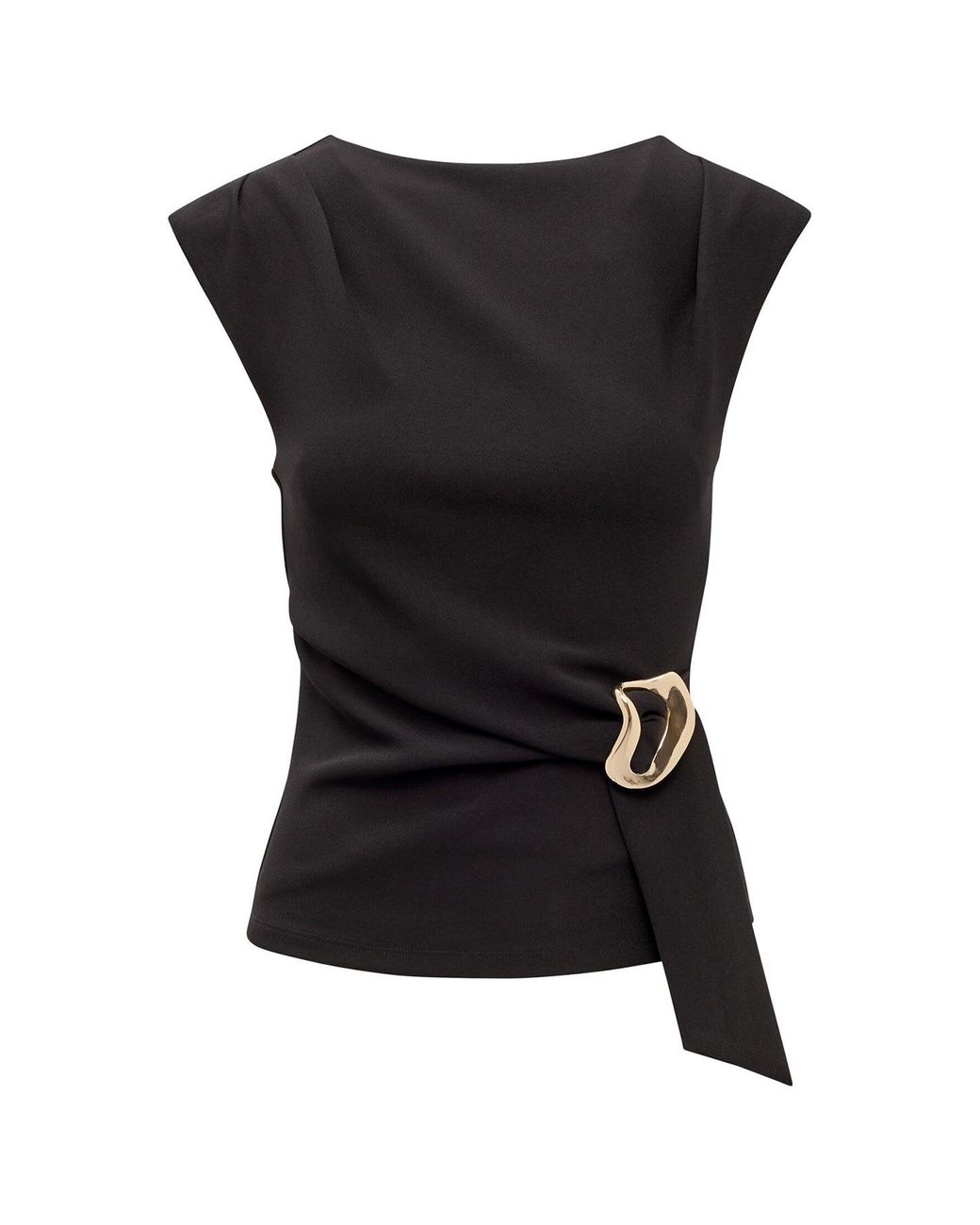 Forever New Black Serena Hardware Detail Blouse