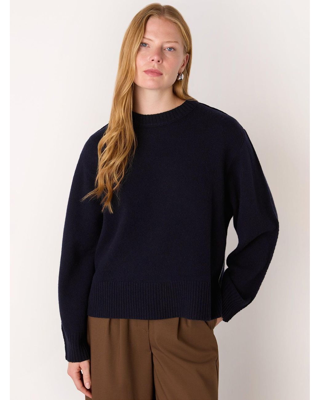 Whistles Blue Side Stripe Detail Knit