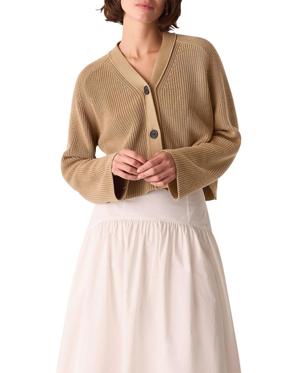 Whistles Natural Nala Cotton Cardigan