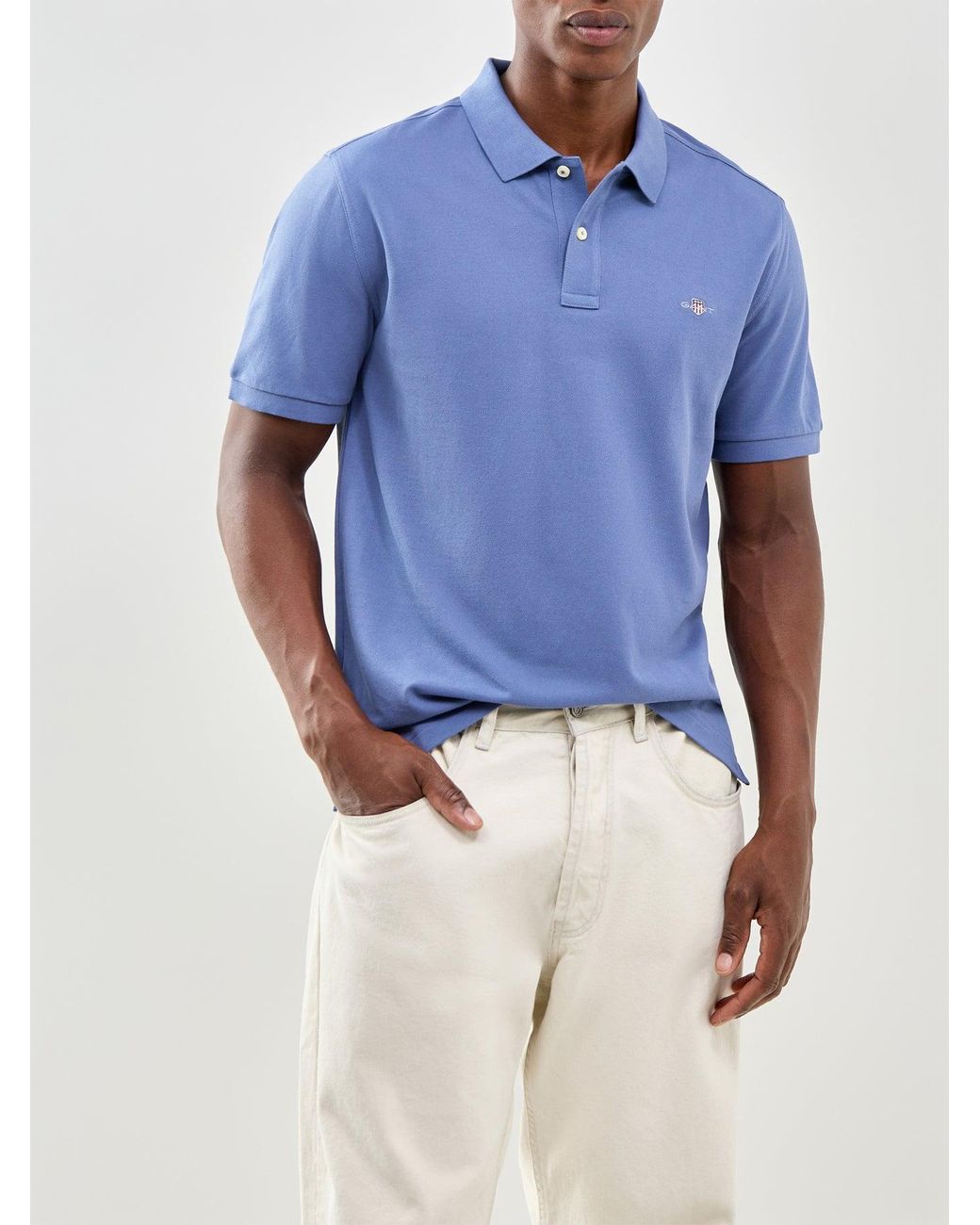 Gant Blue Shield Pique Polo Shirt for men