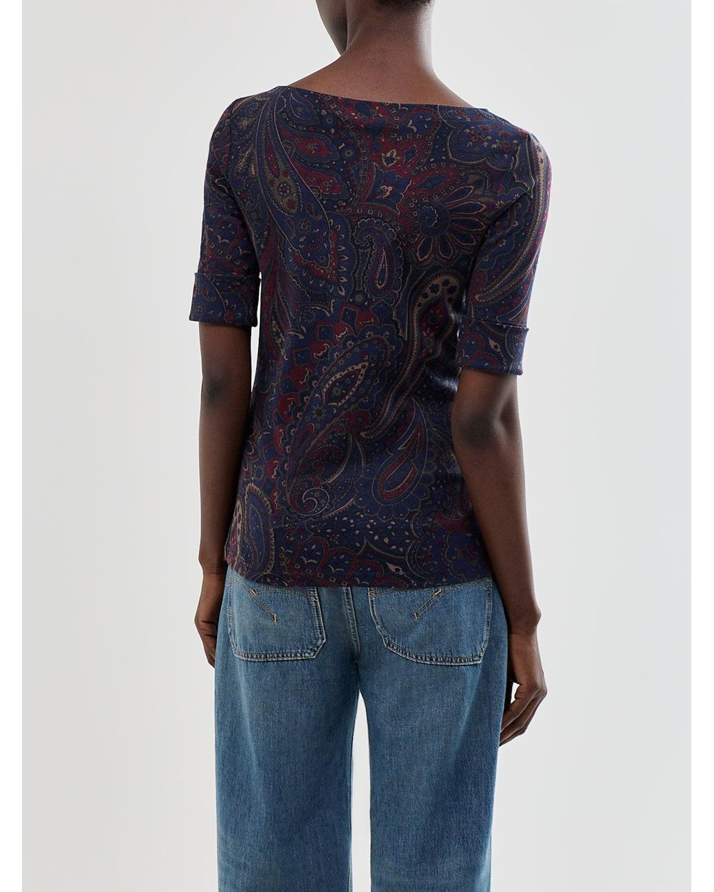 Ralph Lauren Blue Blend Knitted T-Shirt, Cotton