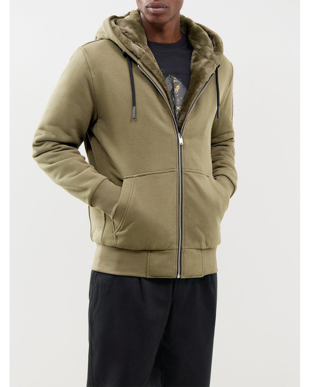 Moose Knuckles Green Classic Bunny Zip Through Hoodie for men