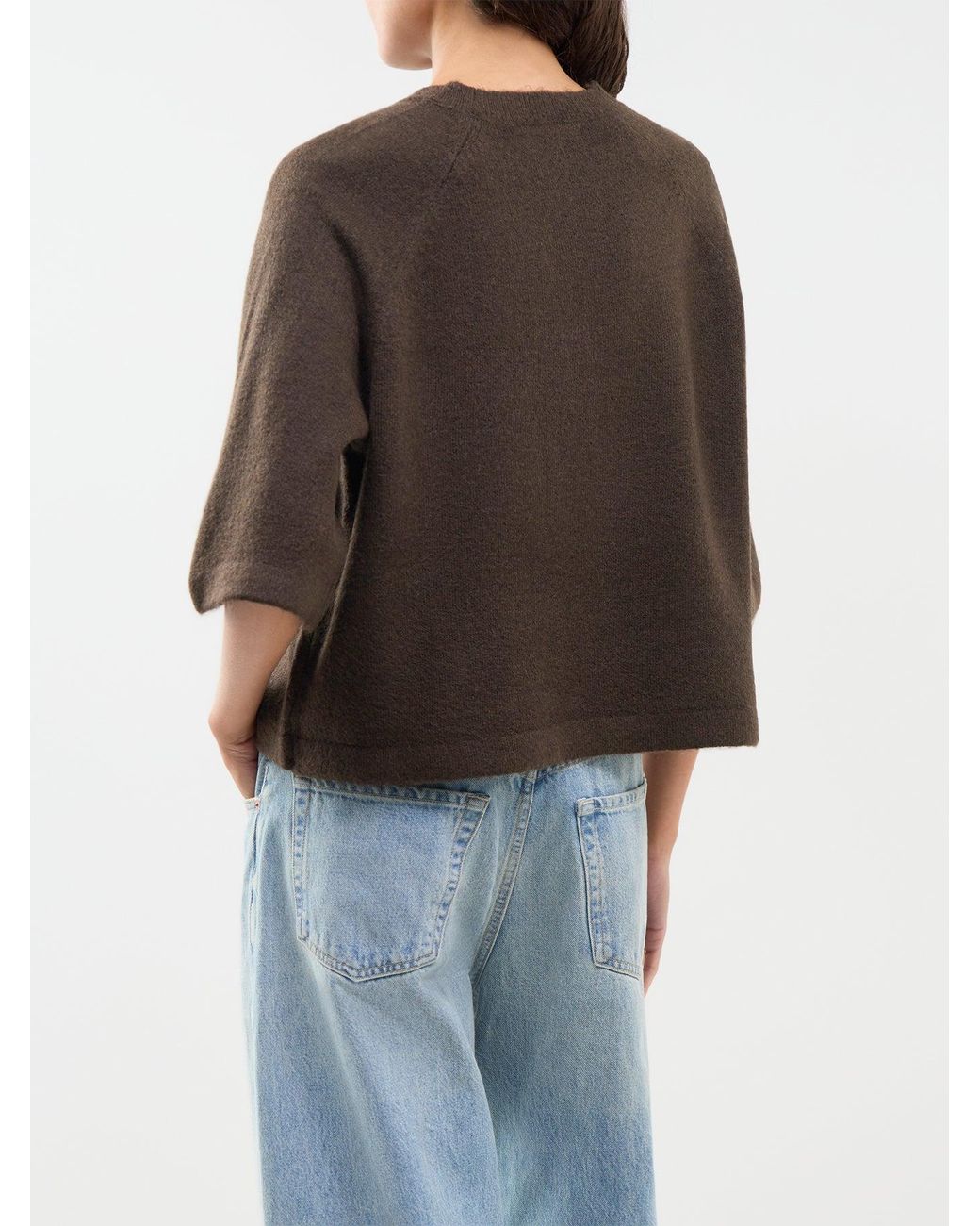 ONLY Brown Simoni Three Quarter Sleeve Knitted Jumper