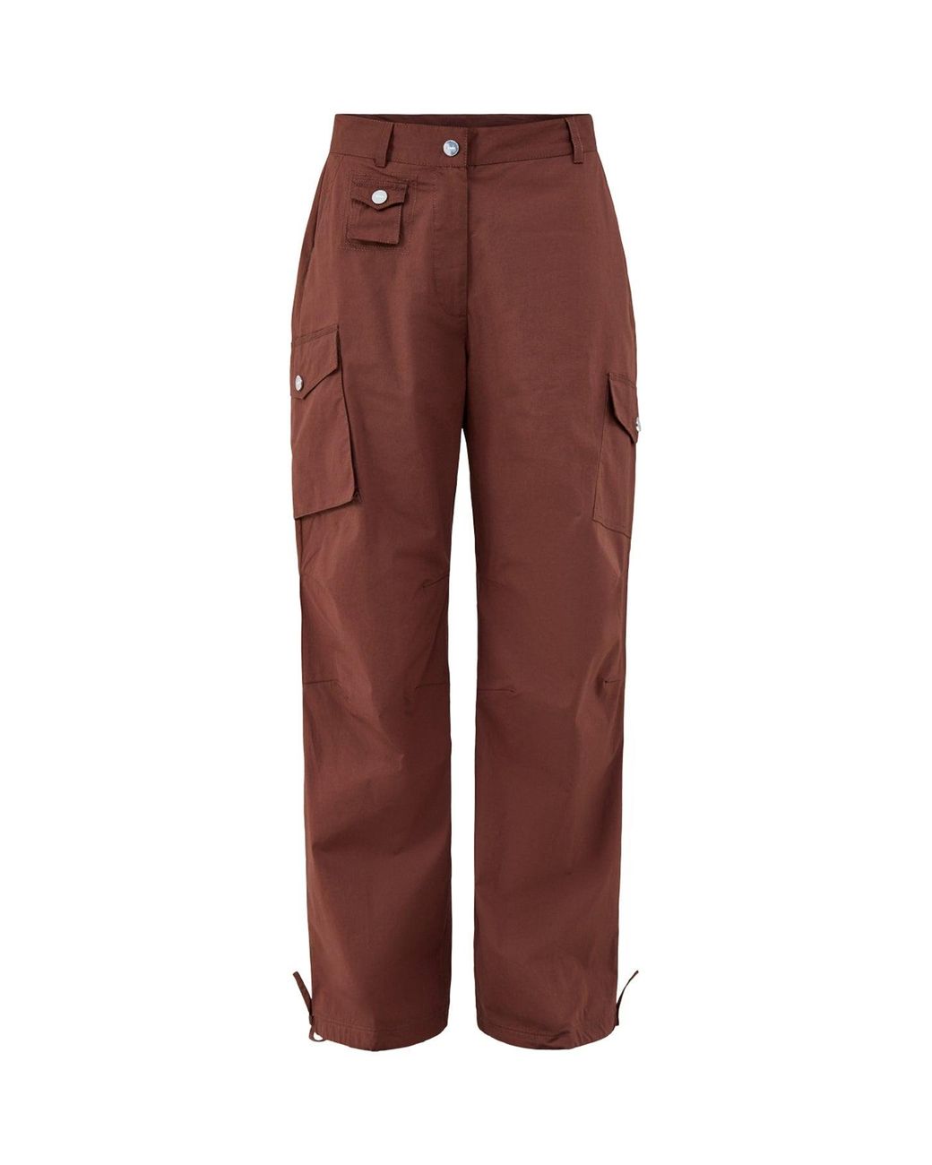 Ganni Red Stretch Pocket Cargo Trousers