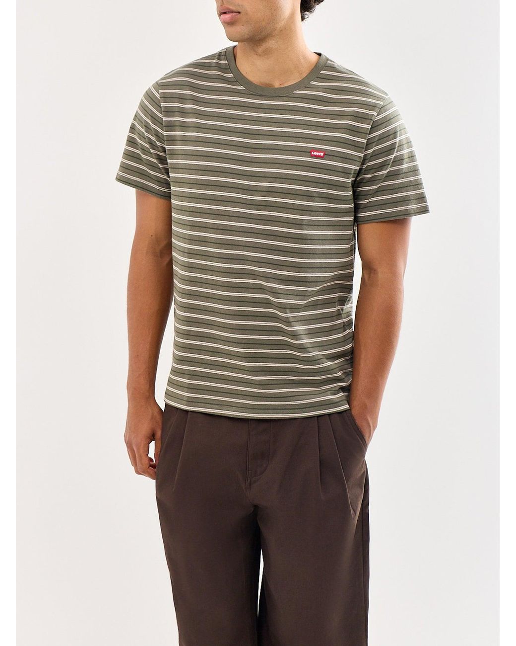 Levi's Gray Original Stripe T-Shirt for men