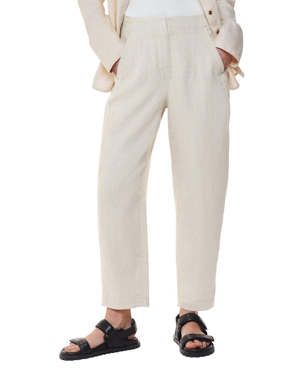 Whistles White Barrel Leg Trouser