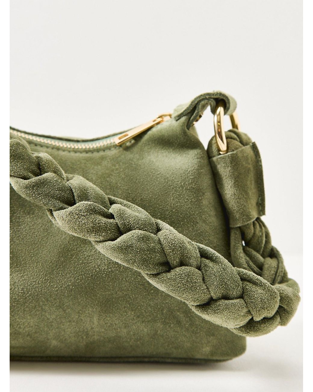 Marlon Green Marley Braid Suede Shoulder Bag