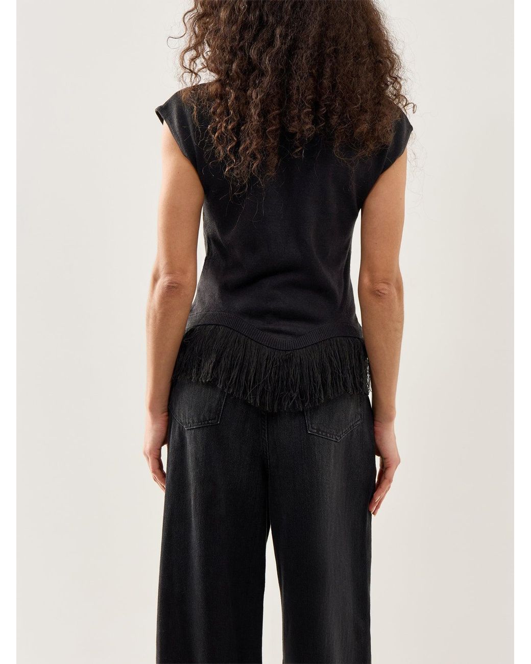 Pretty Lavish Black Orlendina Fringe Top