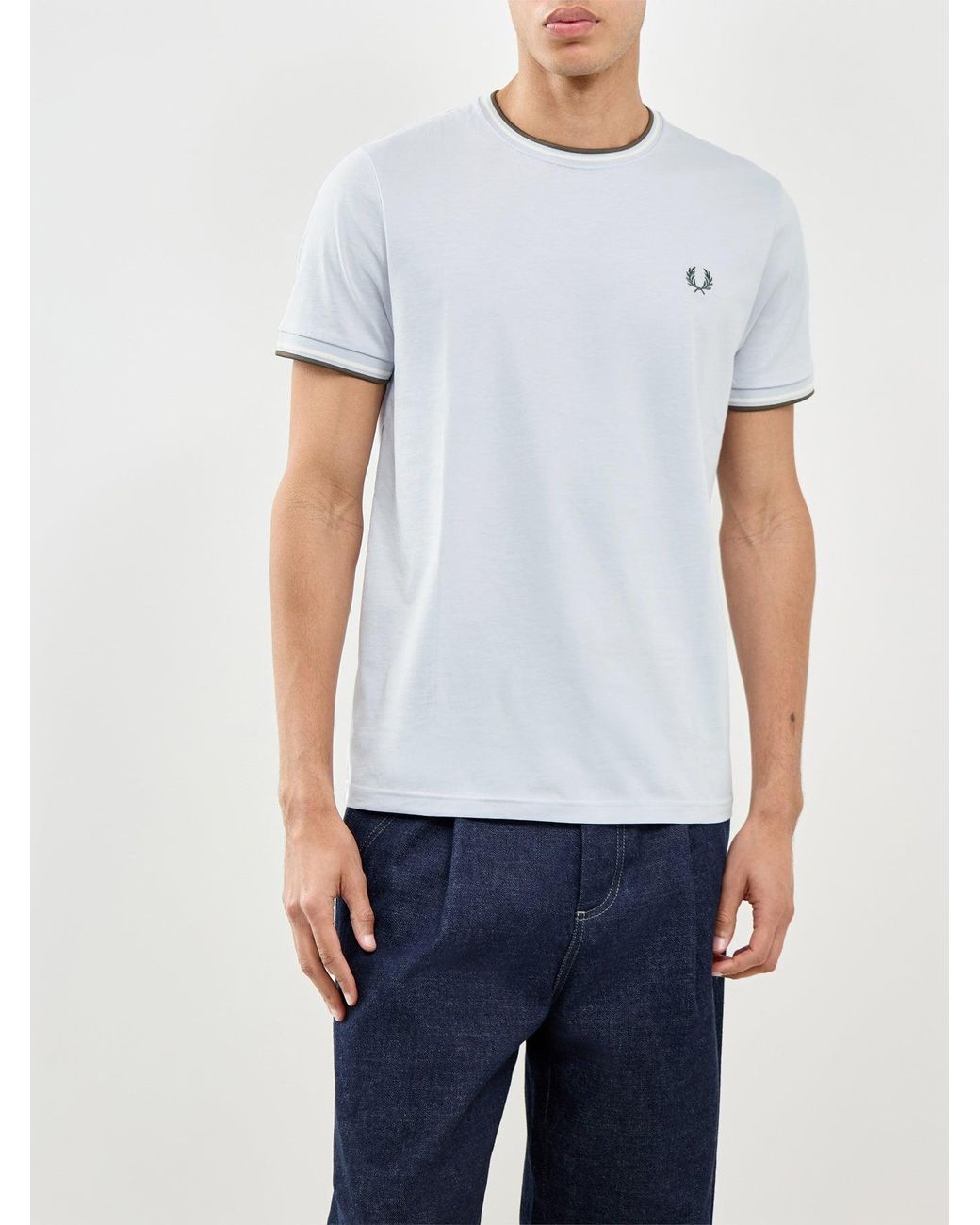 Fred Perry White Twin Tipped T-Shirt for men