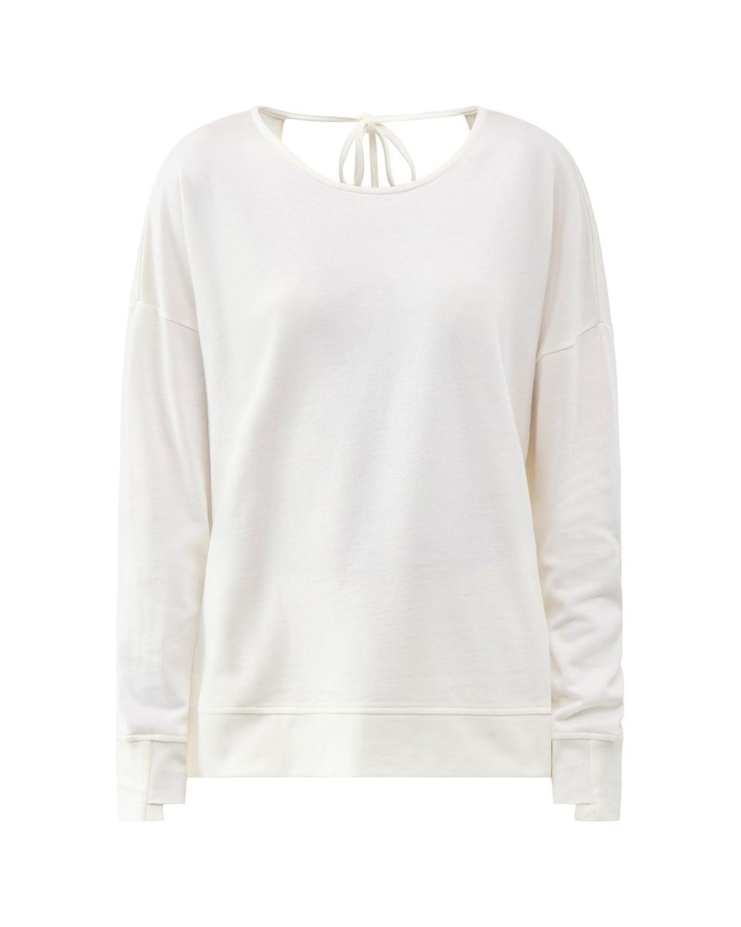 Sweaty Betty White After Class Open Back Tie Sweatshirt
