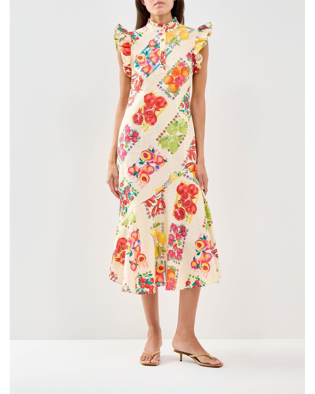 Never Fully Dressed White Fruit Sticker Remi Dress