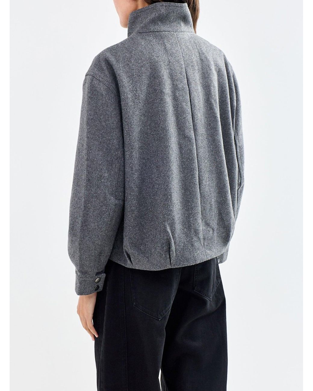 ONLY Gray High Collar Bomber Jacket