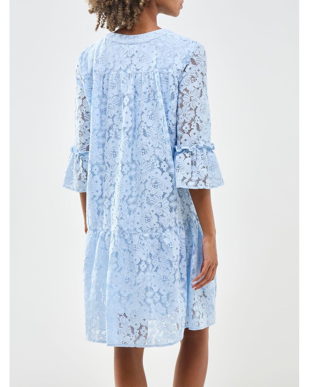 Vero Moda Blue Honey Lace V-Neck Tunic Dress