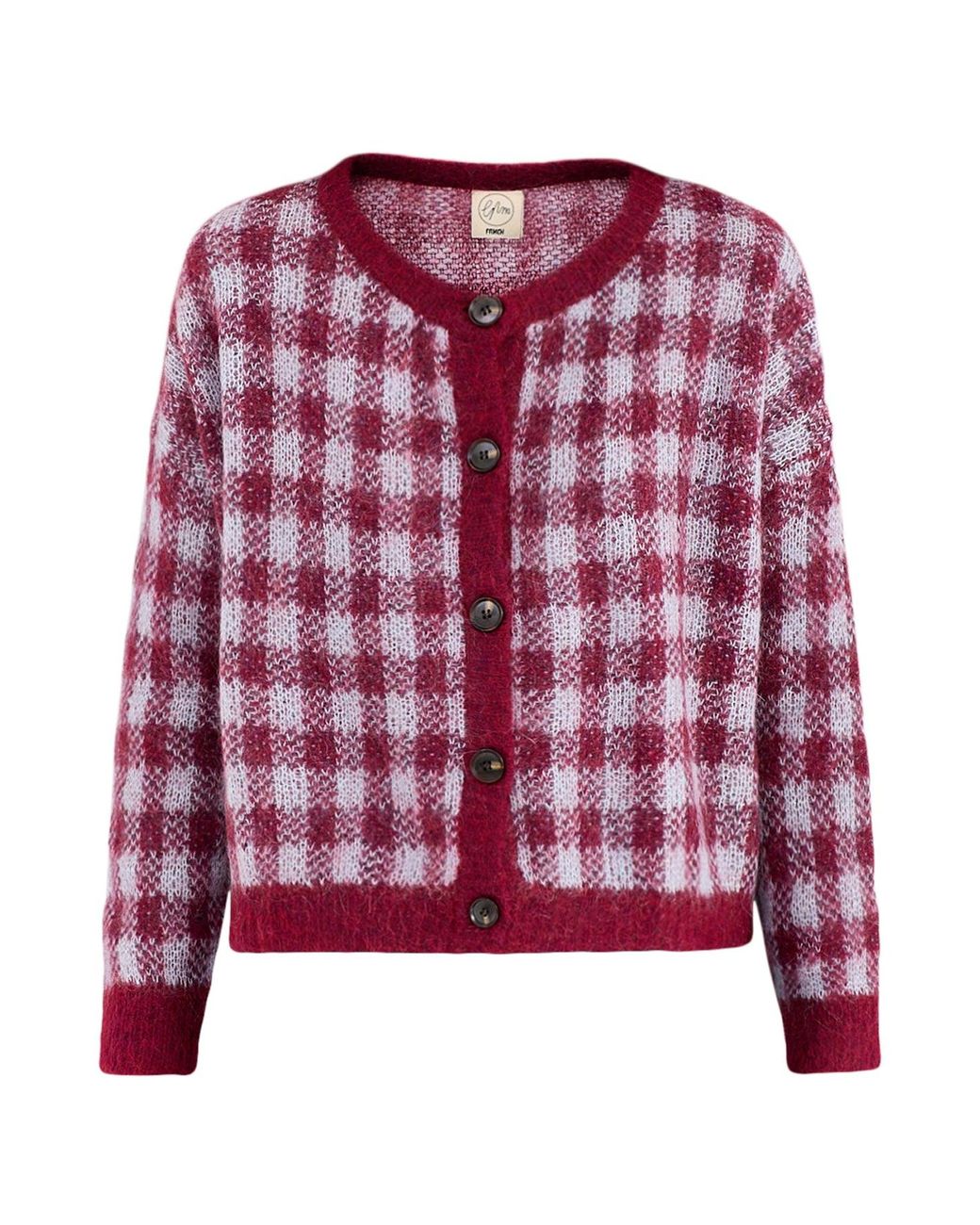 FRNCH Red Mohair & Aomori Cardigan