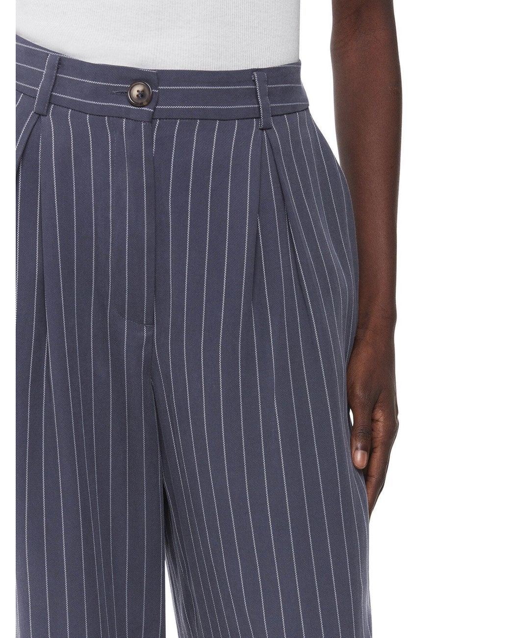 Whistles Blue Women's Lottie Pinstripe Trouser