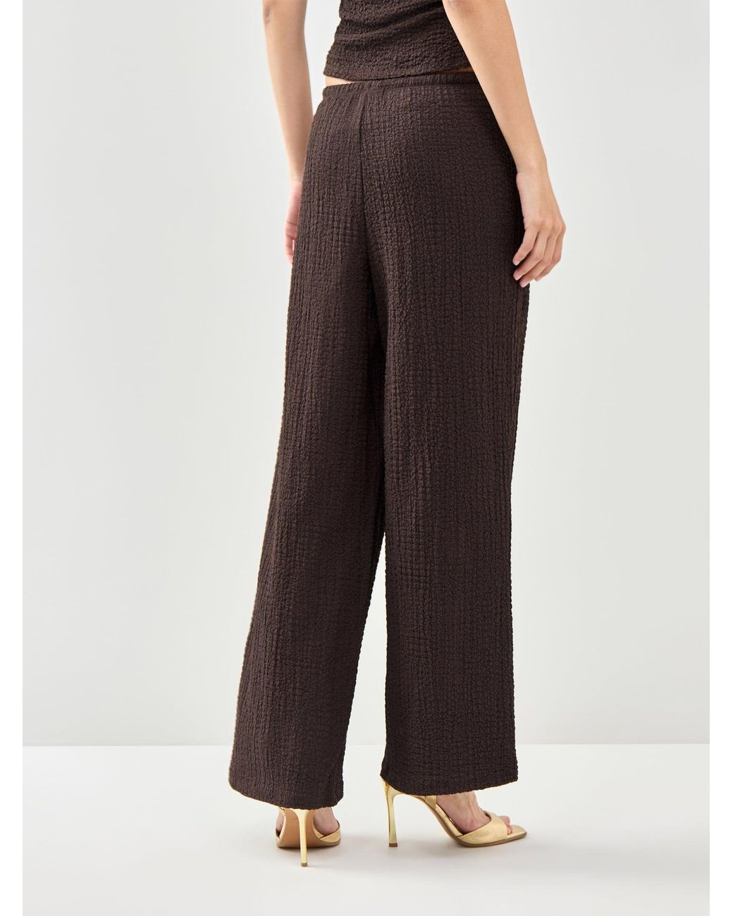 ONLY Brown Erikka Wide Leg Trousers