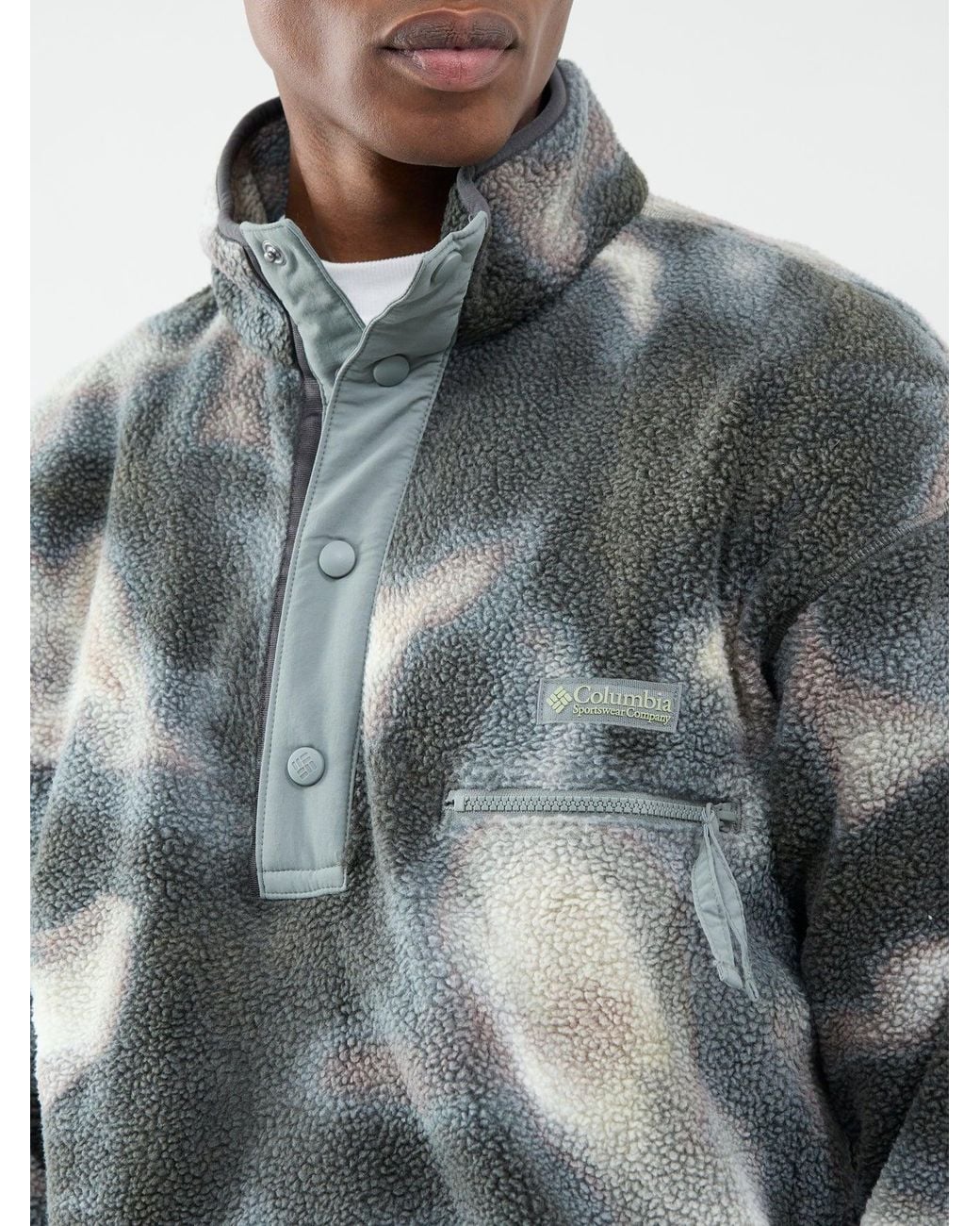 Columbia Gray Helvetia Ii Printed Half-Snap Fleece for men