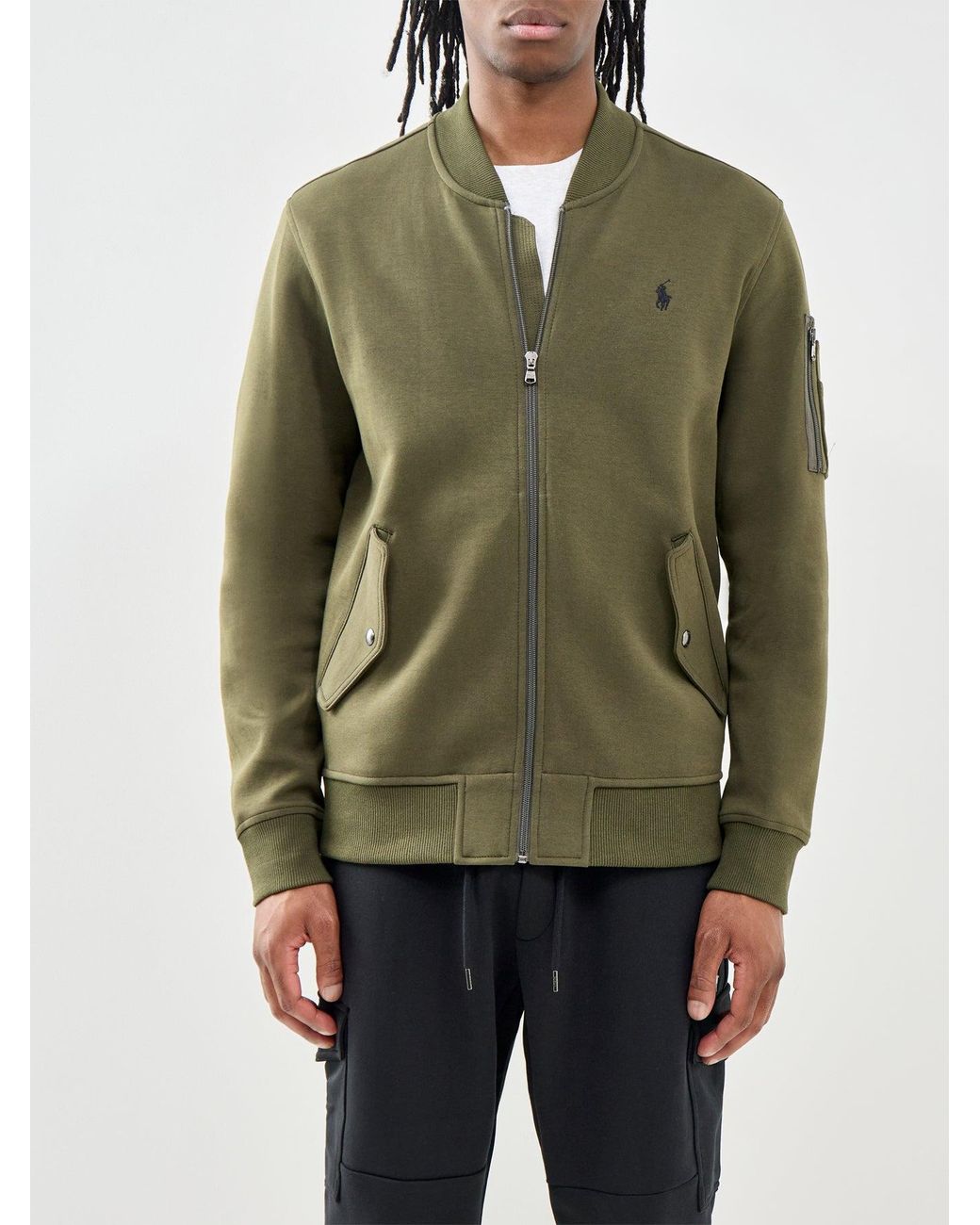 Polo Ralph Lauren Green Double Knit Bomber Jacket for men