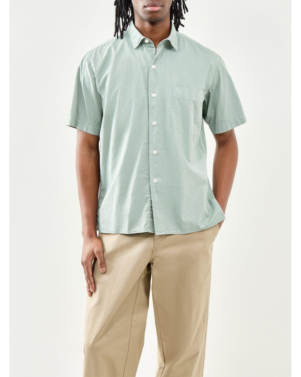 Hartford Blue Short Sleeve Shirt for men