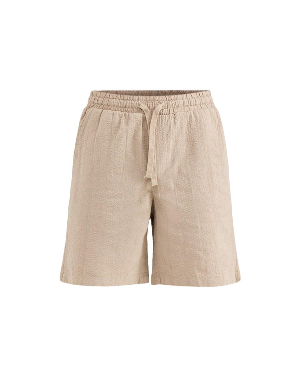 Only & Sons Natural Seersucker Jogger Shorts for men