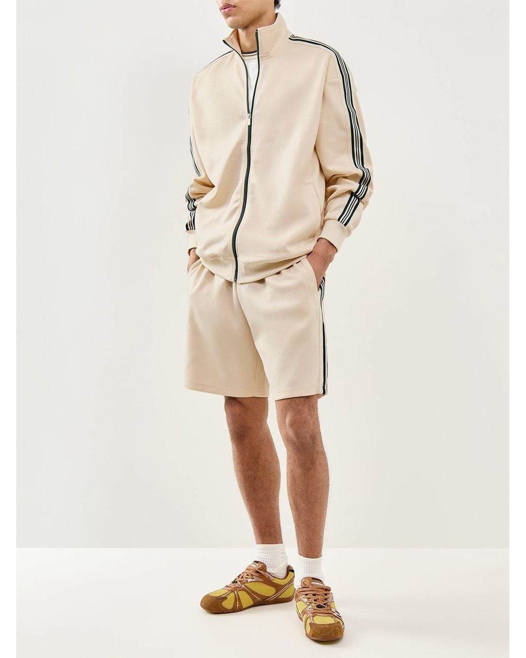 Only & Sons Natural Relaxed Track Sweatshorts Cream for men