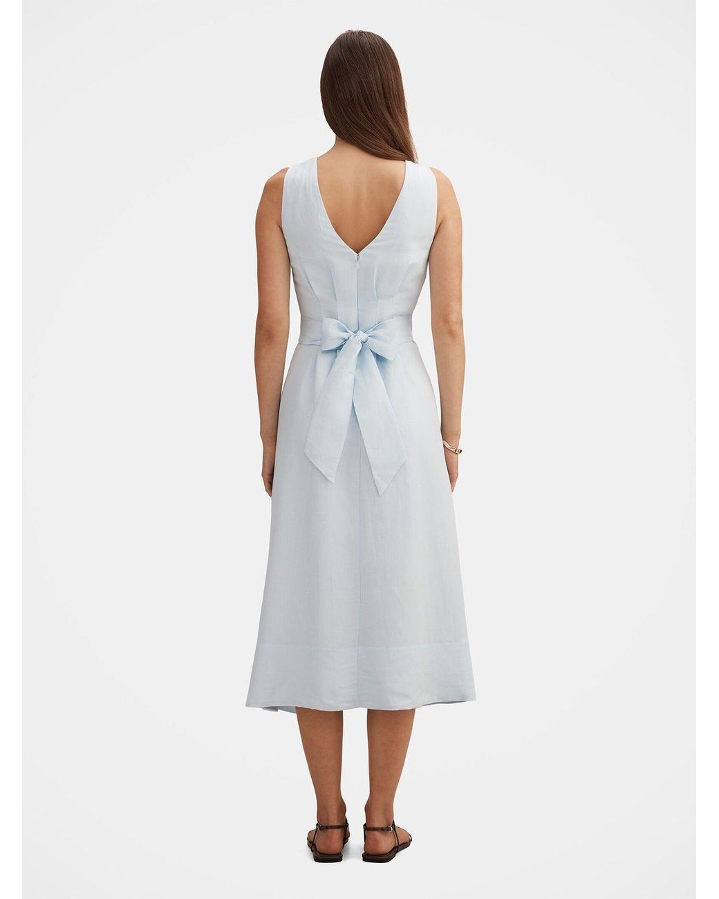 Forever New Blue Rosie Sleeveless Tuck Midi Dress