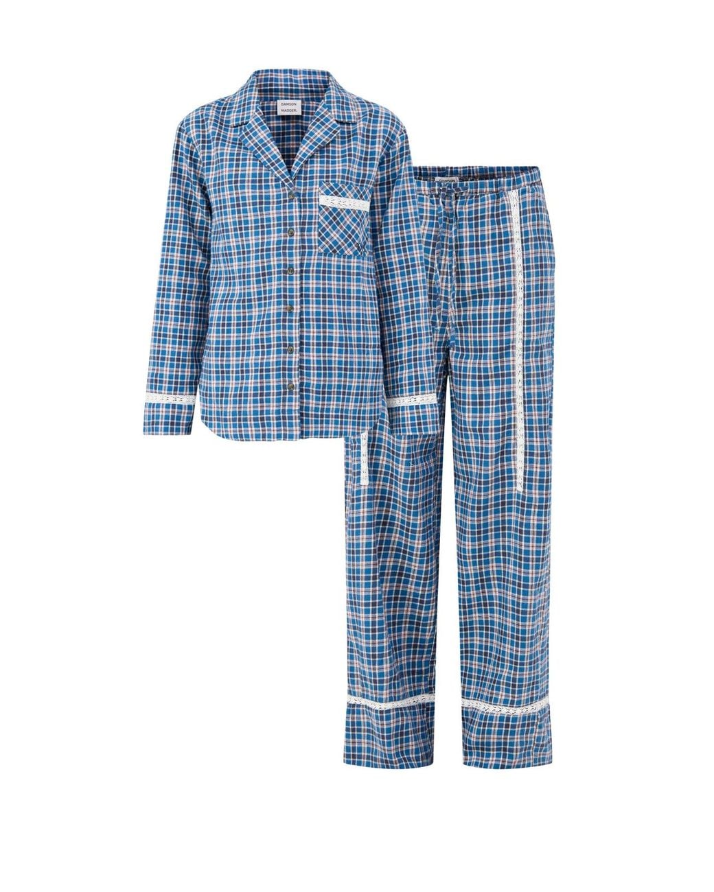 Damson Madder Blue Hartle Flannel Pyjama Set