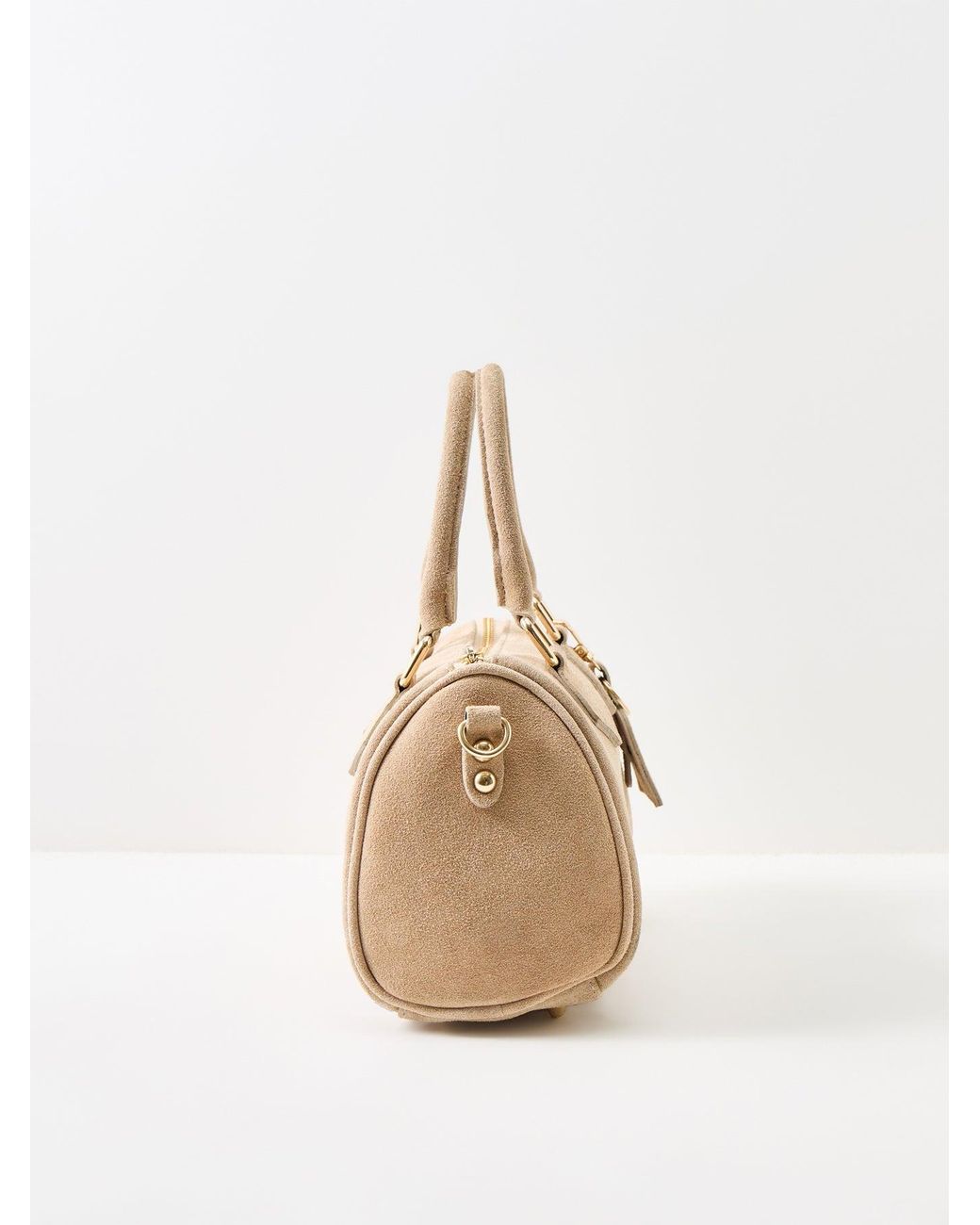 Marlon Black Bauletto Novo Small Suede Tote Bag Tan