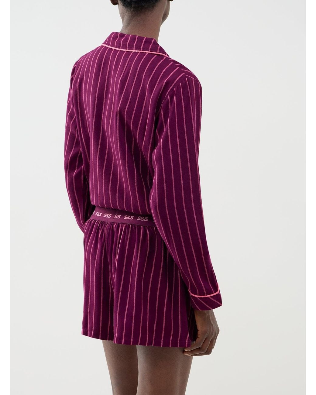 Stripe & Stare Purple Ecovero Pyjama Shorts – Cherry & Stripe