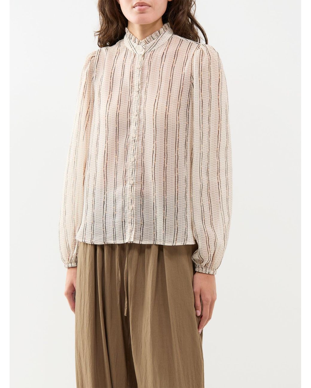 Soya Concept Natural Harpa 1 Long-Sleeved Striped Shirt