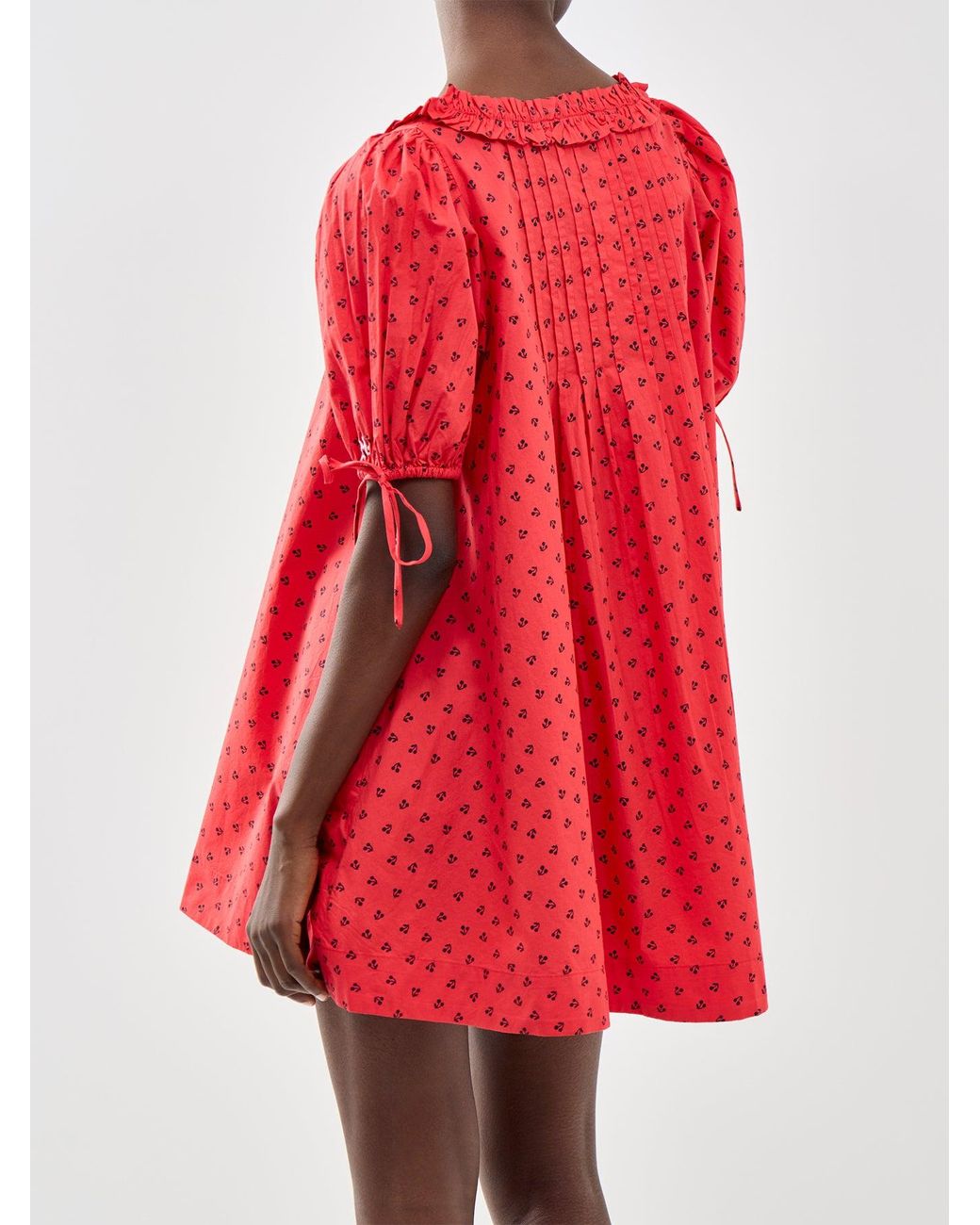 Damson Madder Red Jemima Cherry Print Mini Dress