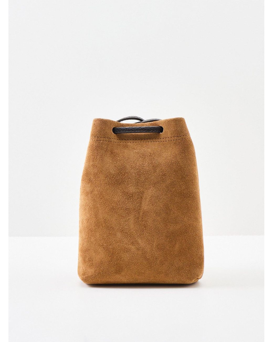 Strathberry Natural Osette Suede Pouch Bag