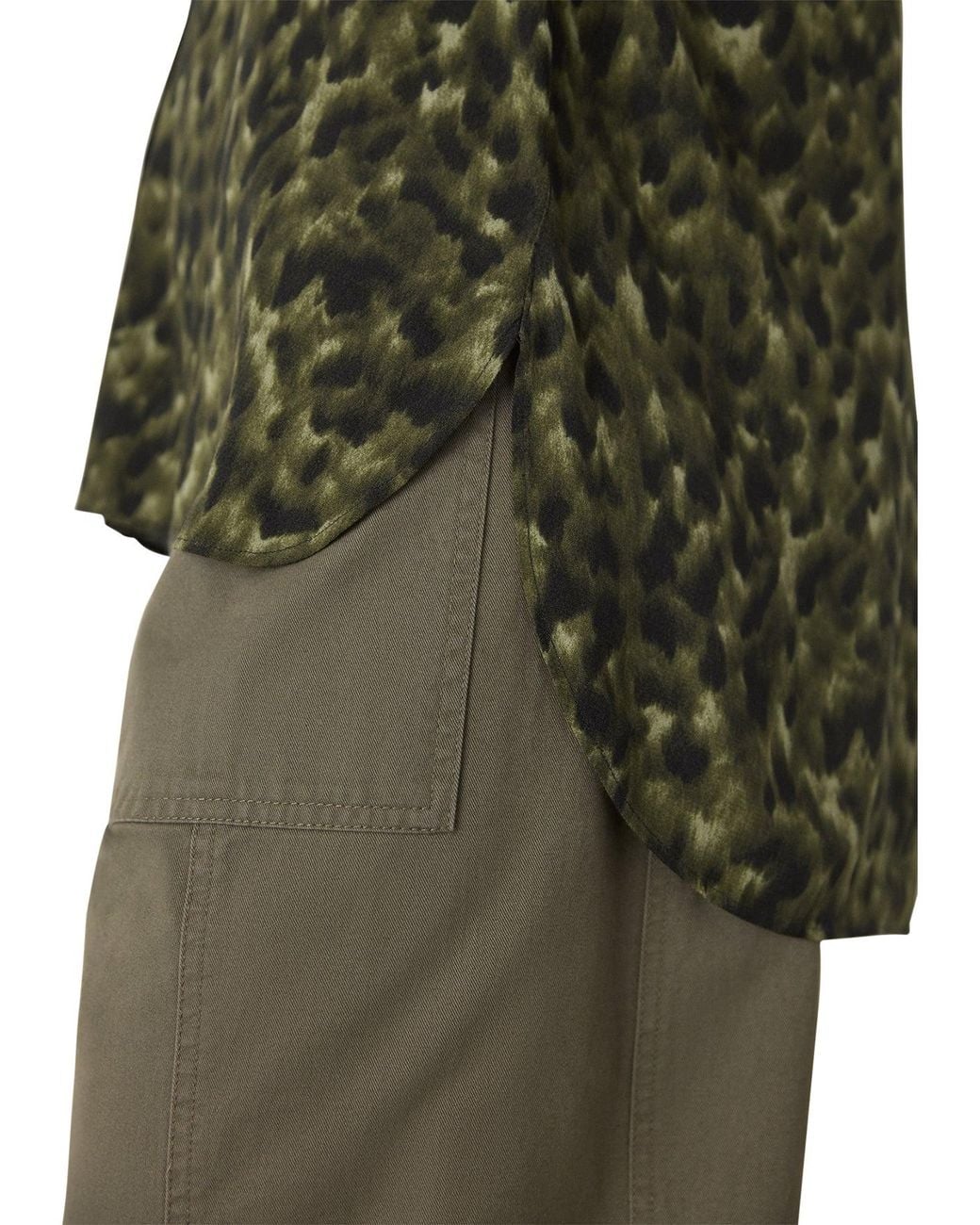 Whistles Green Animal Print Collared Shirt